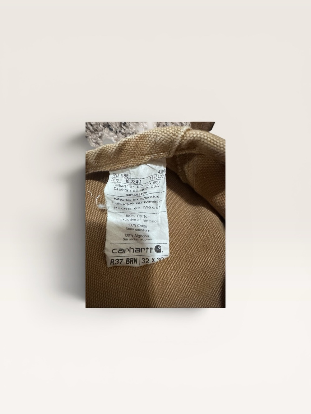 Vintage 2016 Carhartt R37 Duck Bib Overalls Brown 32x30 - Picture 6 of 6